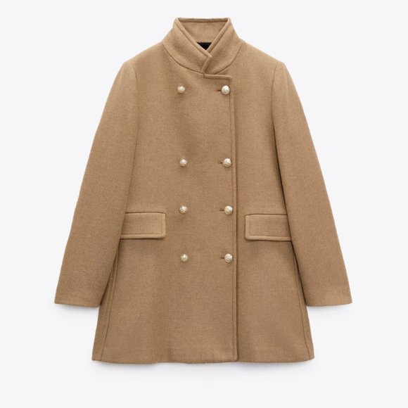 Zara Jackets & Blazers - Zara Double Breasted Wool Blend Coat